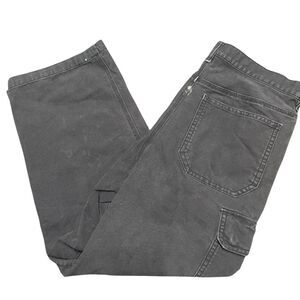 H&M Jeans Mens 34x30 Black Carpenter Baggy Fit Straight Leg